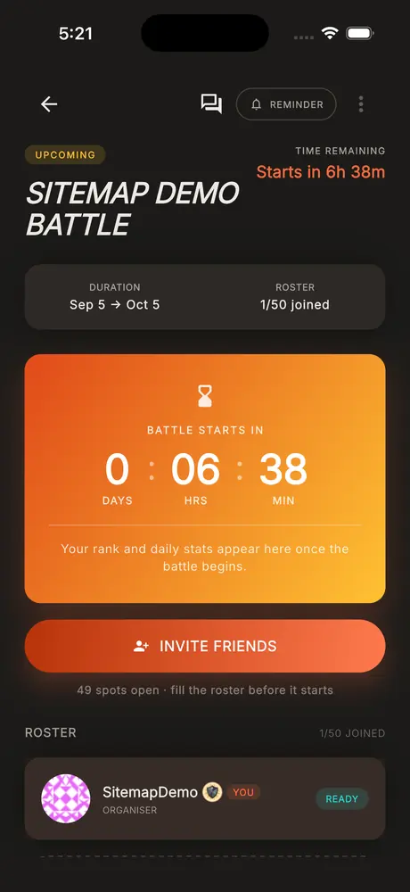 Battle leaderboard